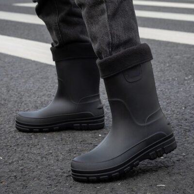 Men mid-calf waterproof anti-slip fishing rain boots