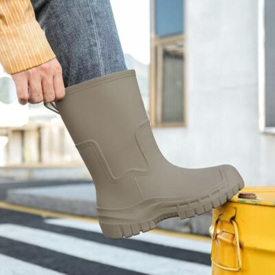 Men waterproof mid-calf non-slip durable rain boots