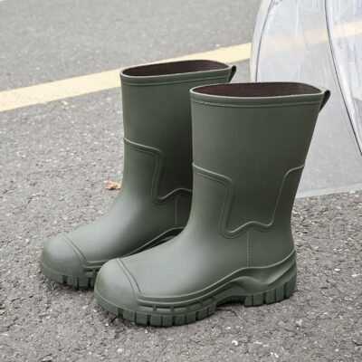 Men waterproof mid-calf non-slip durable rain boots