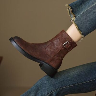 Hot sale British style short ankle women Martin leather boots