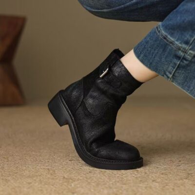 Hot sale British style short ankle women Martin leather boots
