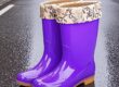 Women mid-calf gum sole fleece-lined waterproof rain boots
