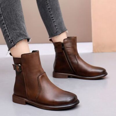 Spring autumn soft sole casual women Martin leather boots