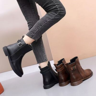 Spring autumn soft sole casual women Martin leather boots