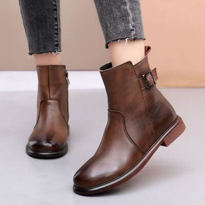 Spring autumn soft sole casual women Martin leather boots