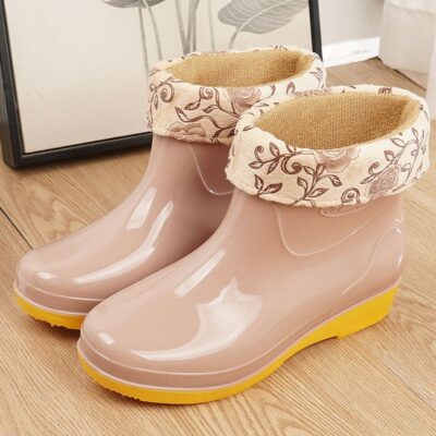 Women thick waterproof anti-slip short ankle rain boots