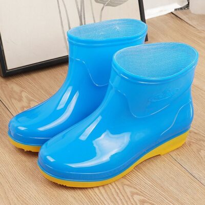 Women thick waterproof anti-slip short ankle rain boots