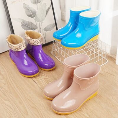Women thick waterproof anti-slip short ankle rain boots