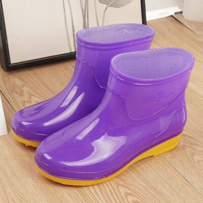 Women thick waterproof anti-slip short ankle rain boots