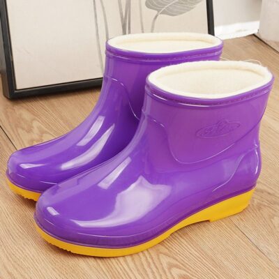 Women thick waterproof anti-slip short ankle rain boots